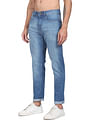 Flying Machine Stone Wash Slash Slim Tapered Fit Jeans