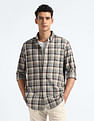 Flying Machine Plaid Check Cotton Shirt