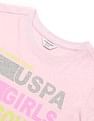 U.S. Polo Assn. Kids Girls Glitter Relaxed Fit T-Shirt