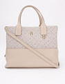 Tommy Hilfiger Logo Brown Pu Handbag