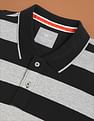Flying Machine Horizontal Stripe Tipped Collar Polo Shirt