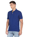 Arrow Sports Ribbed Collar Solid Cotton Polo Shirt