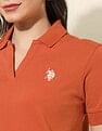 U.S. Polo Assn. Women Relaxed Fit Solid Polo Shirt