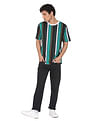 Flying Machine Vertical Stripe Cotton T-Shirt