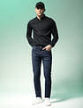 Flying Machine Mid Rise Slash Slim Tapered Jeans