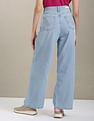 U.S. Polo Assn. Women High Rise Wide Leg Distressed Jeans