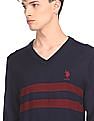 U.S. Polo Assn. V-Neck Striped Sweater