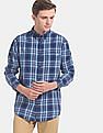 Aeropostale Blue Button Down Collar Check Shirt