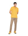 Flying Machine All Over Abstract Print Cotton Polo Shirt