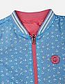 U.S. Polo Assn. Kids Girls Pink And Blue Reversible Bomber Jacket