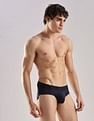 Calvin Klein Underwear Mid Rise Solid Blue Briefs
