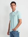 Arrow Sports Striped Collar Solid Polo Shirt