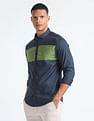 Flying Machine Colour Block Cotton Shirt