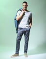 Flying Machine Slash Slim Tapered Fit Solid Trousers