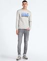 Flying Machine Graphic Print Heathered Sweatshirt