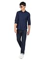 Flying Machine Horizontal Stripe Cotton Twill Shirt