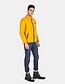 U.S. Polo Assn. Men Yellow Stand Collar Quilted Solid Puffer Jacket