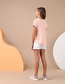 U.S. Polo Assn. Kids Girls Brand Printed Relaxed Fit T-Shirt
