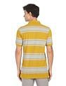 AD by Arvind Cotton Horizontal Striped Polo Shirt