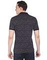 AD by Arvind Geometric Print Cotton Polo Shirt