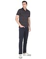 AD by Arvind Geometric Print Cotton Polo Shirt