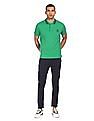 U.S. Polo Assn. Striped Collar Solid Polo Shirt