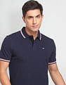 Arrow Sports Striped Hem Cotton Polo Shirt