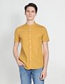 U.S. Polo Assn. Denim Co. Mandarin Collar Overdyed Solid Shirt