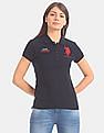 U.S. Polo Assn. Women Solid Cotton Pique Polo Shirt