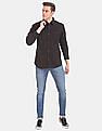 GAP Men Black Long Sleeve Flap Pocket Twill Utility Casual Shirt
