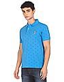 U.S. Polo Assn. Ribbed Collar Printed Polo Shirt