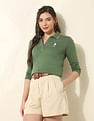U.S. Polo Assn. Women Regular Fit Solid Polo Shirt