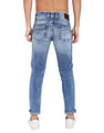 Flying Machine Mid Rise Acid Wash Denim Weave Jeans
