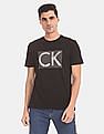 Calvin Klein Men Black Half Sleeve Cotton Round Neck T-Shirt