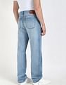 Calvin Klein Jeans Mid-Wash Straight-Fit Mid Rise Jeans