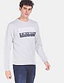 Flying Machine Ribbed Crew Neck Printed Sweatshirt