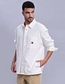 Tommy Hilfiger Solid Oversized-Fit Woven Shirts