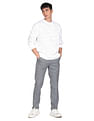 Calvin Klein Men White Broken Logo All Over Print Sweatshirt