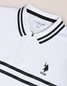 U.S. Polo Assn. Striped Collar Zipper Polo Shirt