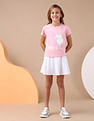 U.S. Polo Assn. Kids Girls Stud Detailed Relaxed Fit T-Shirt