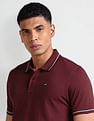 Arrow Sport Striped Collar Solid Polo Shirt