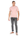 Flying Machine Mock Neck Solid T-Shirt