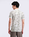Flying Machine Abstract Print Cotton Polo Shirt