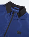 Flying Machine Stand Collar Solid Bomber Jacket
