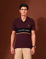 U.S. Polo Assn. Brand Embroidered Pure Cotton Varsity Polo Shirt