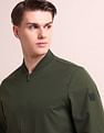 Arrow Sports Stand Neck Solid Bomber Jacket