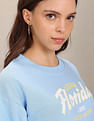 U.S. Polo Assn. Women Crew Neck Typographic Print Sweatshirt