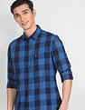 U.S. Polo Assn. Denim Co. Cotton Plaid Check Twill Casual Shirt