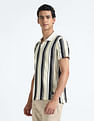 Flying Machine Vertical Stripe Cotton Polo Shirt