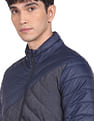 Flying Machine High Neck Colour Block Padded Jacket